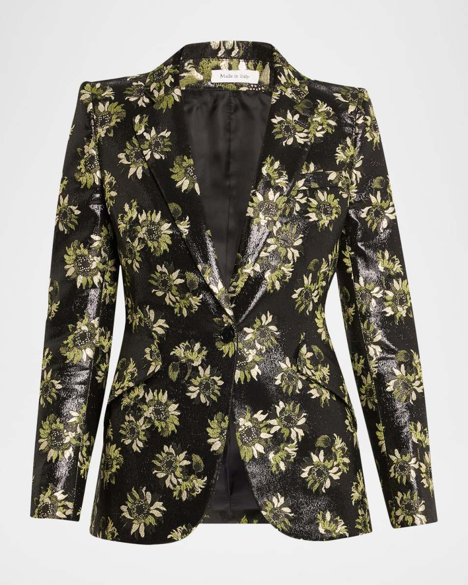 Lacquered Sunflower Single-Breasted Jacket